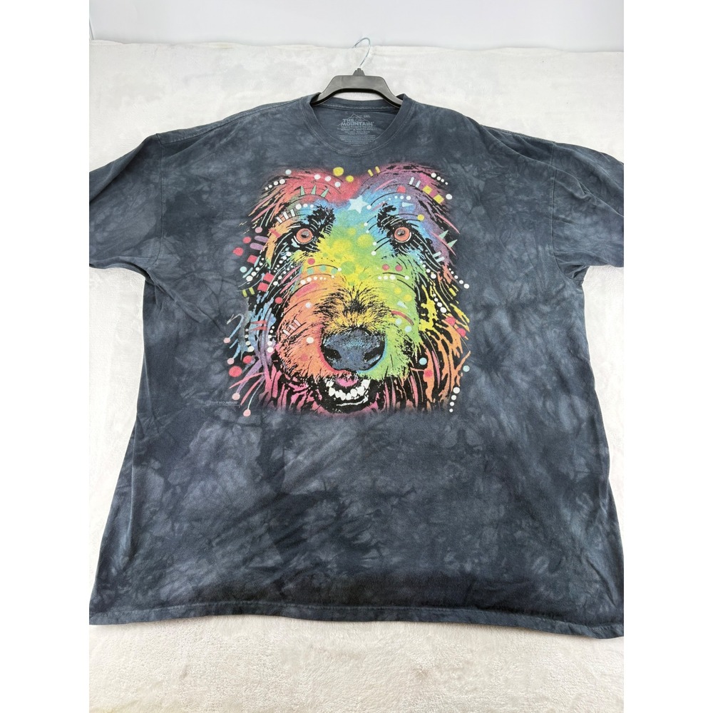 The Mountain Graphic T-Shirt 5XL Rainbow Dog Tie Dye Black Short Sleeve Tee
